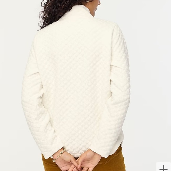 J crew quilted mockneck pullover ivory - Picture 2 of 4